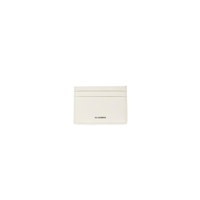 Jil Sander Logo-stamp Cardholder In Bianco