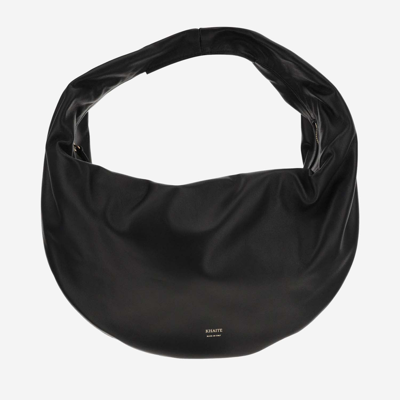 Khaite Logo Embossed Shoulder Bag In Black