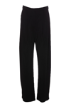 Pinko High-waisted Crepe Trousers In Black