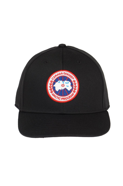 Canada Goose Logo Embroidered Tonal Cap In Black