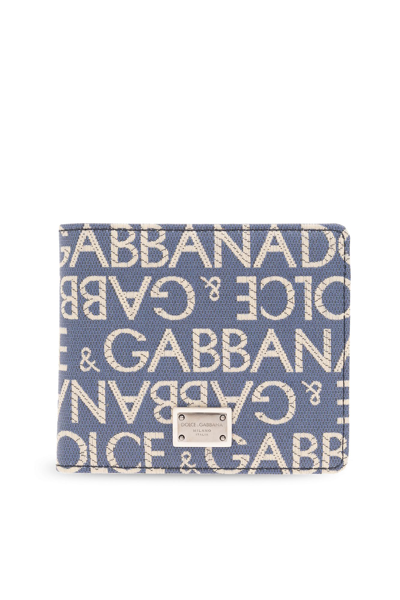 Dolce & Gabbana Folding Wallet In Blue/neutrals