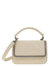 BRUNELLO CUCINELLI SUEDE BAG WITH PRECIOUS CONTOUR