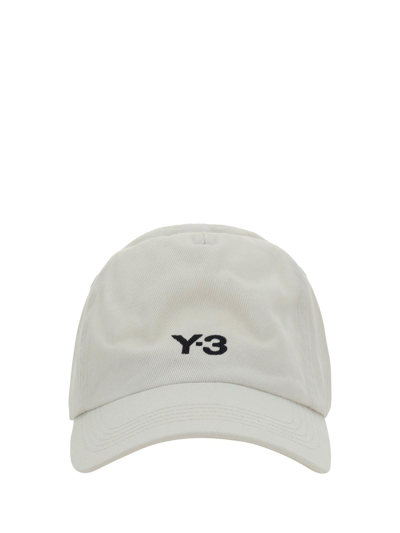 Y-3 Logo Embroidered Baseball Cap In Talc