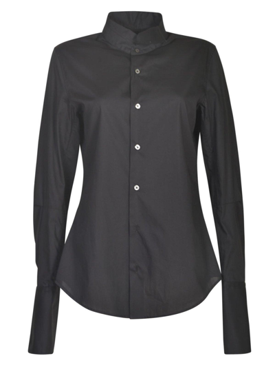 Ann Demeulemeester Black Cotton Shirt In Nero