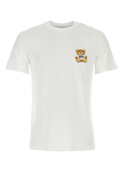 Moschino White Cotton T-shirt In 0001