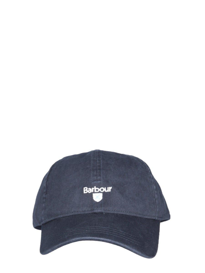 Barbour Logo Embroidered Baseball Cap In Blue