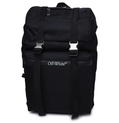 Off-white Buckle Detailed Foldover Top Backpack In Black No Color