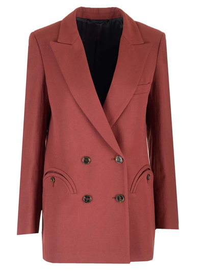 Blazé Milano Aresteas Everyday Double-breasted Blazer In Red
