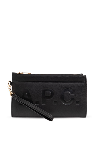 Apc A.p.c. Pouch With Logo In Lzz Black