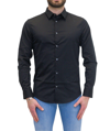 GIORGIO ARMANI LOGO-EMBROIDERED BUTTONED SHIRT GIORGIO ARMANI