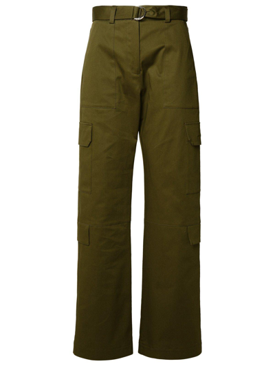 Msgm Straight-leg Cargo Trousers In Green