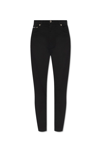 Dolce & Gabbana High Rise Skinny Jeans In Black