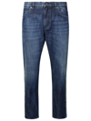 DOLCE & GABBANA LOGO-PLAQUE FRAYED EDGE JEANS