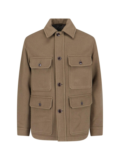Lemaire Hunting Jacket In Brown