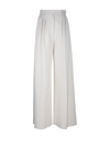 Max Mara White Wide Leg Navigli Trousers In Cotton Woman