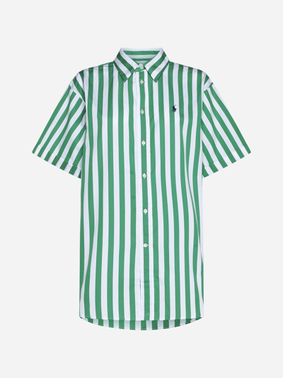 Polo Ralph Lauren | Green/white Striped Short-sleeved Cotton Shirt