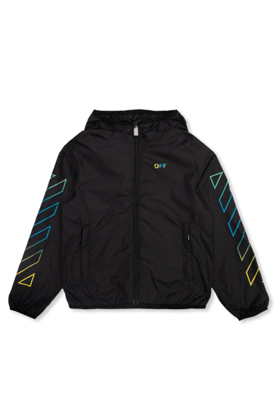 Off-white Kids Track Jacket With Logo In Black Multi