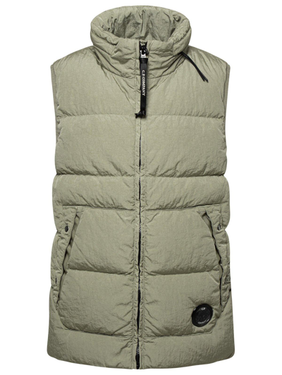 C.p. Company Undersixteen Kids' U16 M.t.t.n. Detachable Hood Down Vest In Silver Sage