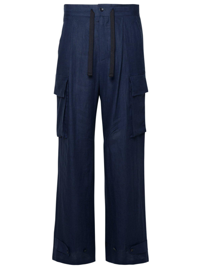 Dolce & Gabbana Mid-rise Straight Leg Cargo Trousers In Blu