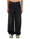 Off-white Wide Five-pocket Jeans With Spacious In Black