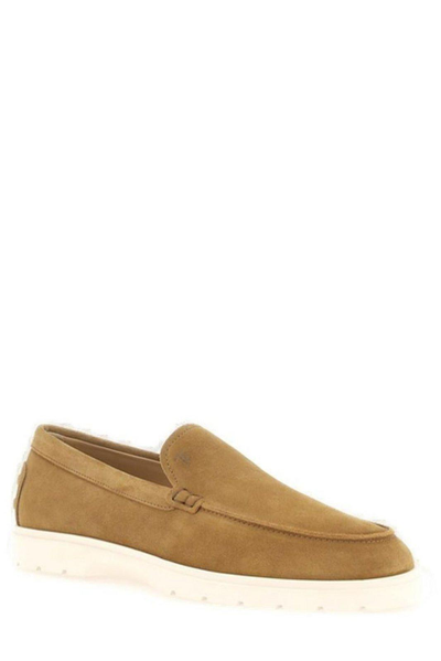 Tod's Suede Slip-on Loafers In Brown