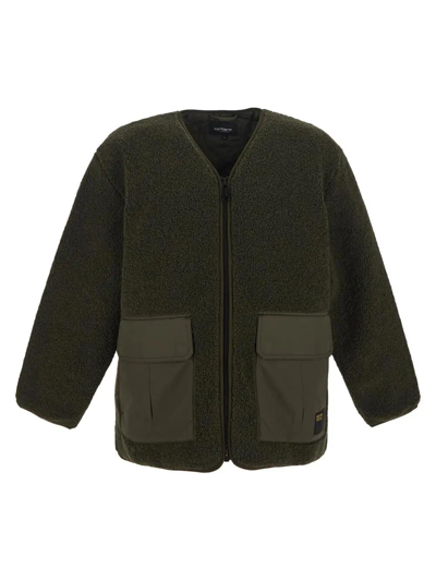 Carhartt Hooded Fleece-texture Jacket In Cypress