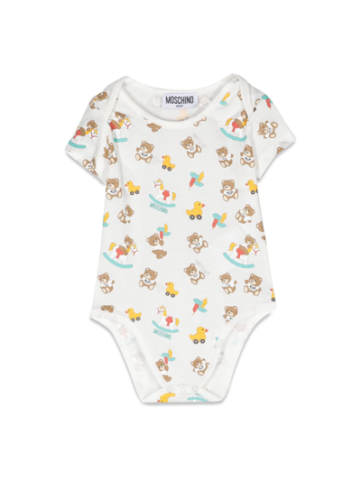 Moschino Babies' Bodysuit Gift Set In Multicolour
