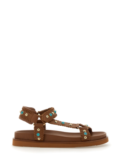 Ash Leather Sandal In Brown