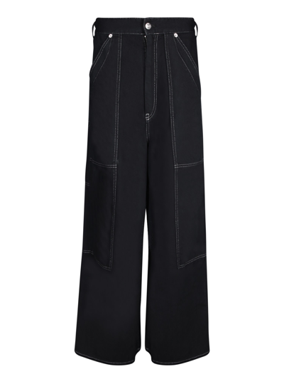 Mm6 Maison Margiela Wide Leg 5-pocket Denim Jeans In Black