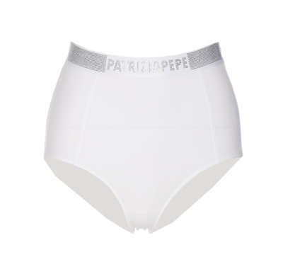 Patrizia Pepe Logo-embellished Brief In White