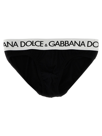 Dolce & Gabbana Midi Briefs In White/black