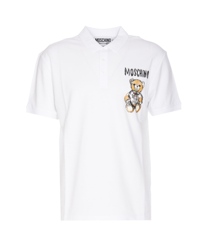 Moschino Shirt With Teddy Bear Print In White
