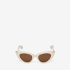 Alexander Mcqueen Punk Rivet Cat-eye Sunglasses In Ivory