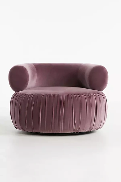 Anthropologie Martinique Swivel Chair In Pink