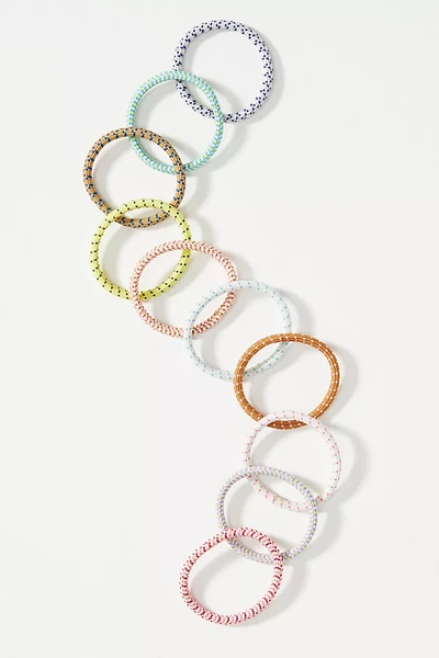 By Anthropologie Regatta Rope Hair Ties, Set Of 10 In Multicolor