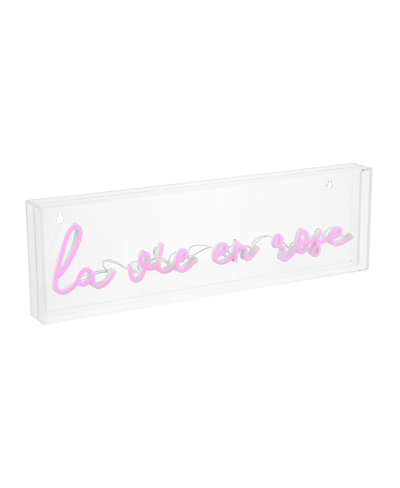 Jonathan Y La Vie En Rose Contemporary Glam Acrylic Box Usb Operated Led Neon Light In Pink