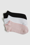 Reiss Callie - Black/blush 3 Pack Of Trainer Socks, Uk 6-8
