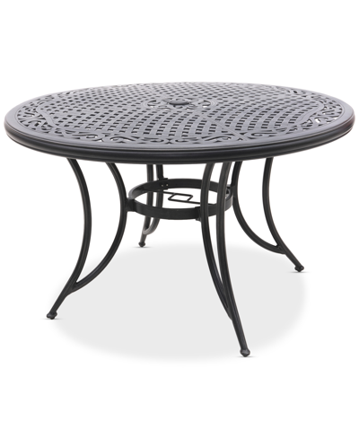 Agio Wythburn Mix And Match 48" Round Cast Aluminum Outdoor Dining Table In Pewter Finish