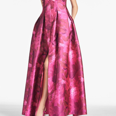 Sachin & Babi Brooke Gown In Magenta Bella Bouquet