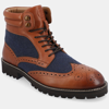 Thomas & Vine Graham Wingtip Lug Sole Boot In Cognac