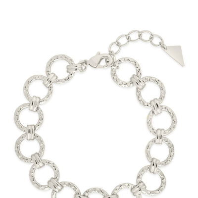 Sterling Forever Molten Chain Bracelet In Grey