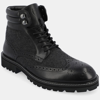 Thomas & Vine Graham Wingtip Lug Sole Boot In Black