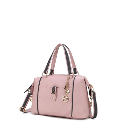 Mkf Collection By Mia K Opal Lightweight Satchel Bag Vegan Leather Women In Pink
