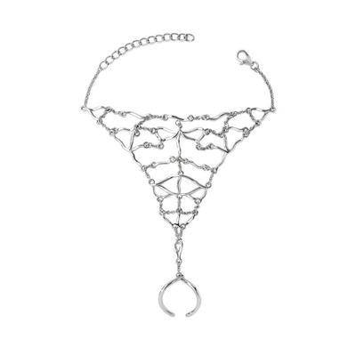Lucy Quartermaine Elements Hand Chain Bracelet In Silver