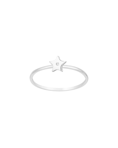 Ariana Rabbani 14k White Gold Star With One Diamond Ring