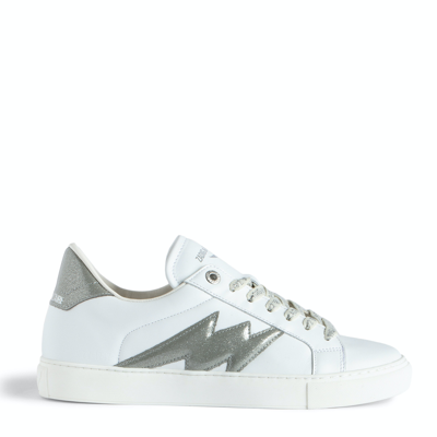 Zadig & Voltaire Zv1747 Flash Low-top Infinity In Silver