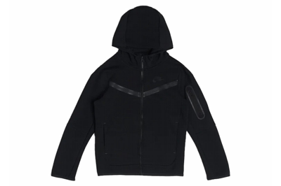 Pre-owned Nike Sportswear Kids' Tech Fleece Full-zip Hoodie (plus Size) Black/black