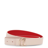 CHRISTIAN LOUBOUTIN CL LOGO 25MM BEIGE LEATHER BELT