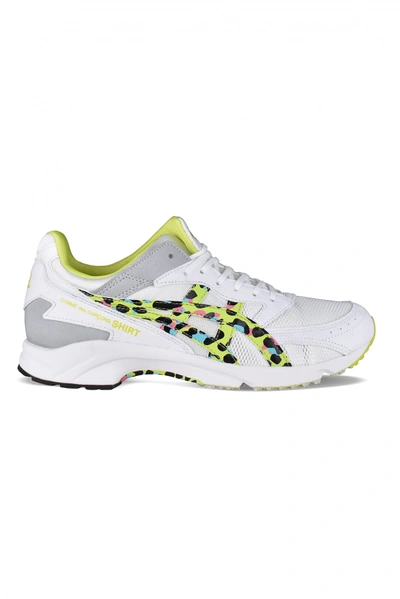 Comme Des Garçons White And Lime Asics Trainers In 2 Yellow