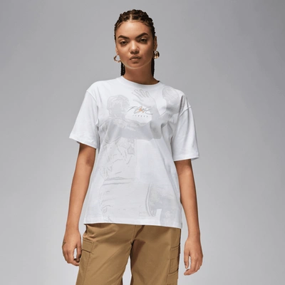 Jordan Womens  Essential Short Sleeve T-shirt In White/gray